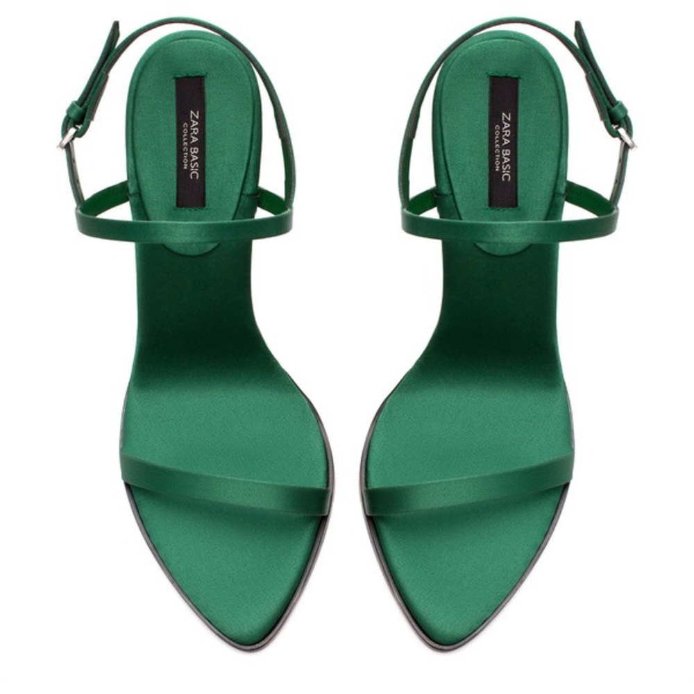 Zara Green Heel Sandal - Wanted